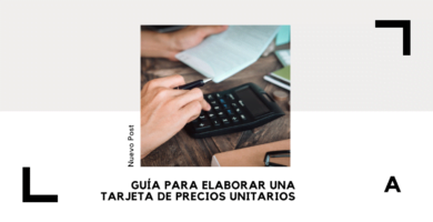 tarjeta de precios unitarios